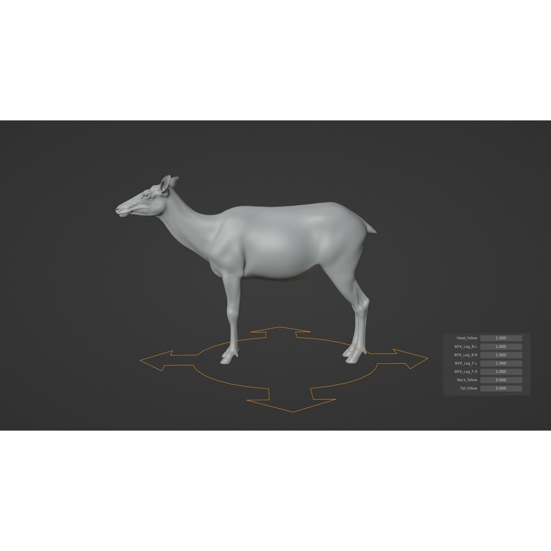 Female Canadian Deer 3D Model – Realistic Rigged Character with Animations - View 21
