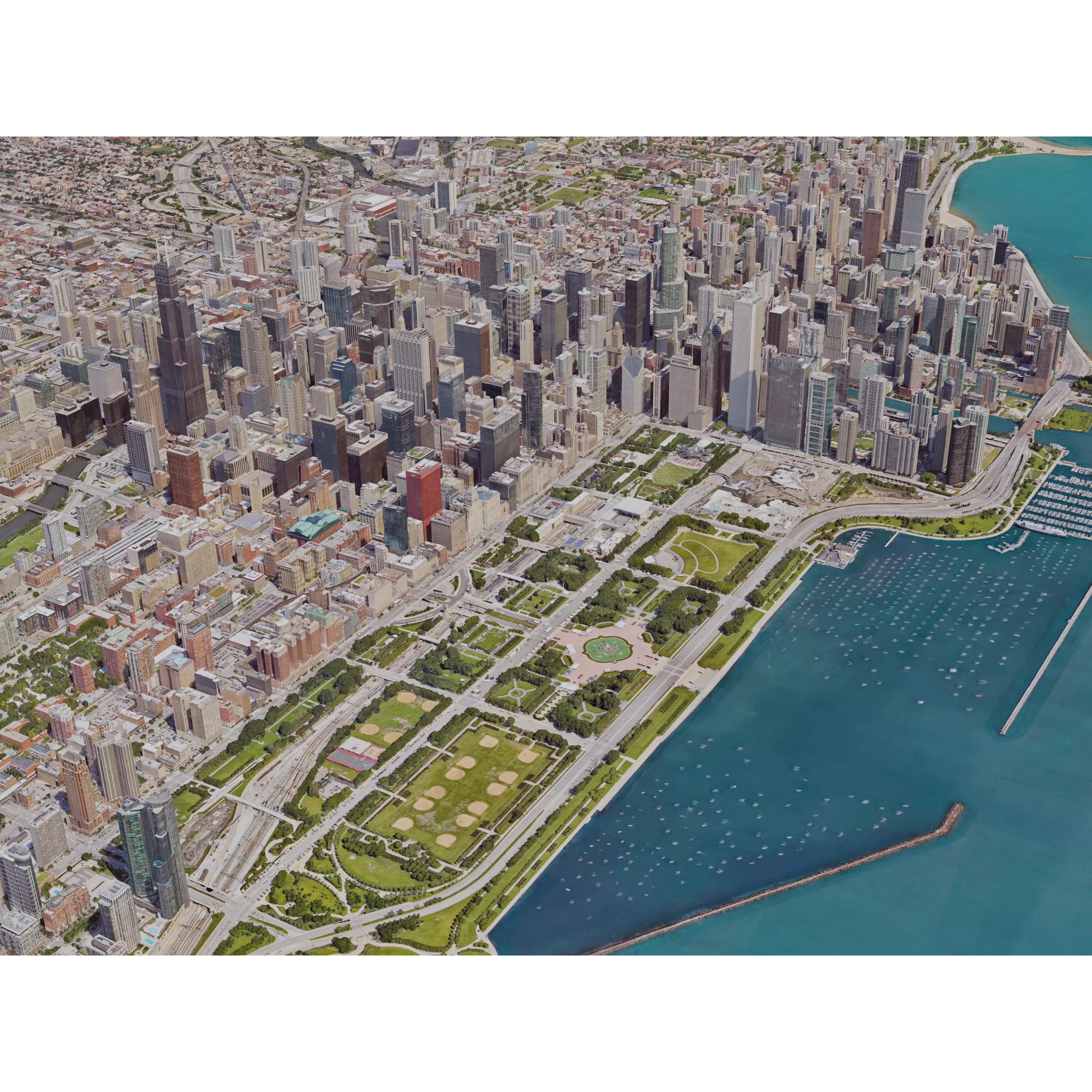 Chicago City - Realistic 3D Model - View 3