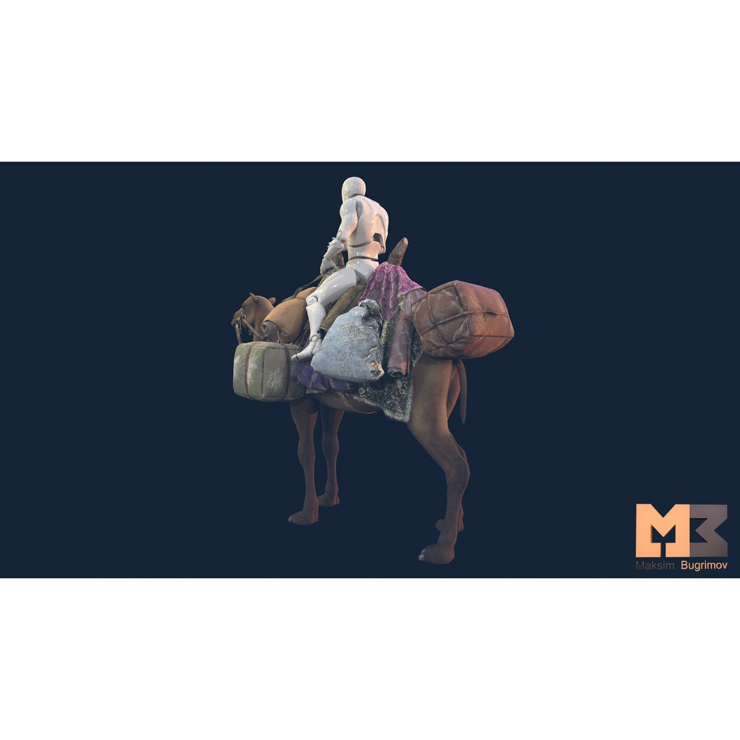 Fantasy Camel 3D Model – Low Poly Game Ready Character, FBX
