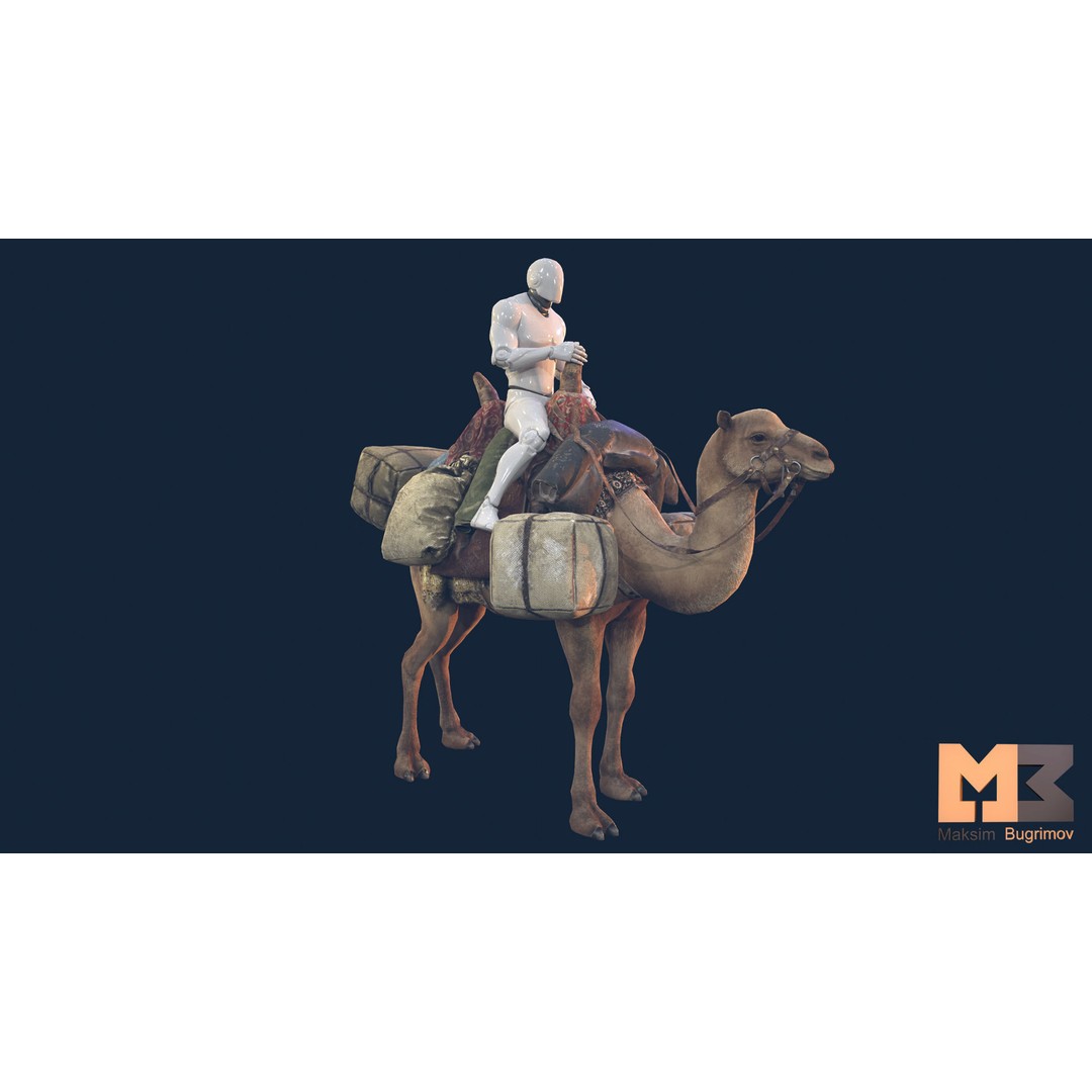 Fantasy Camel 3D Model – Low Poly Game Ready Character, FBX - View 6