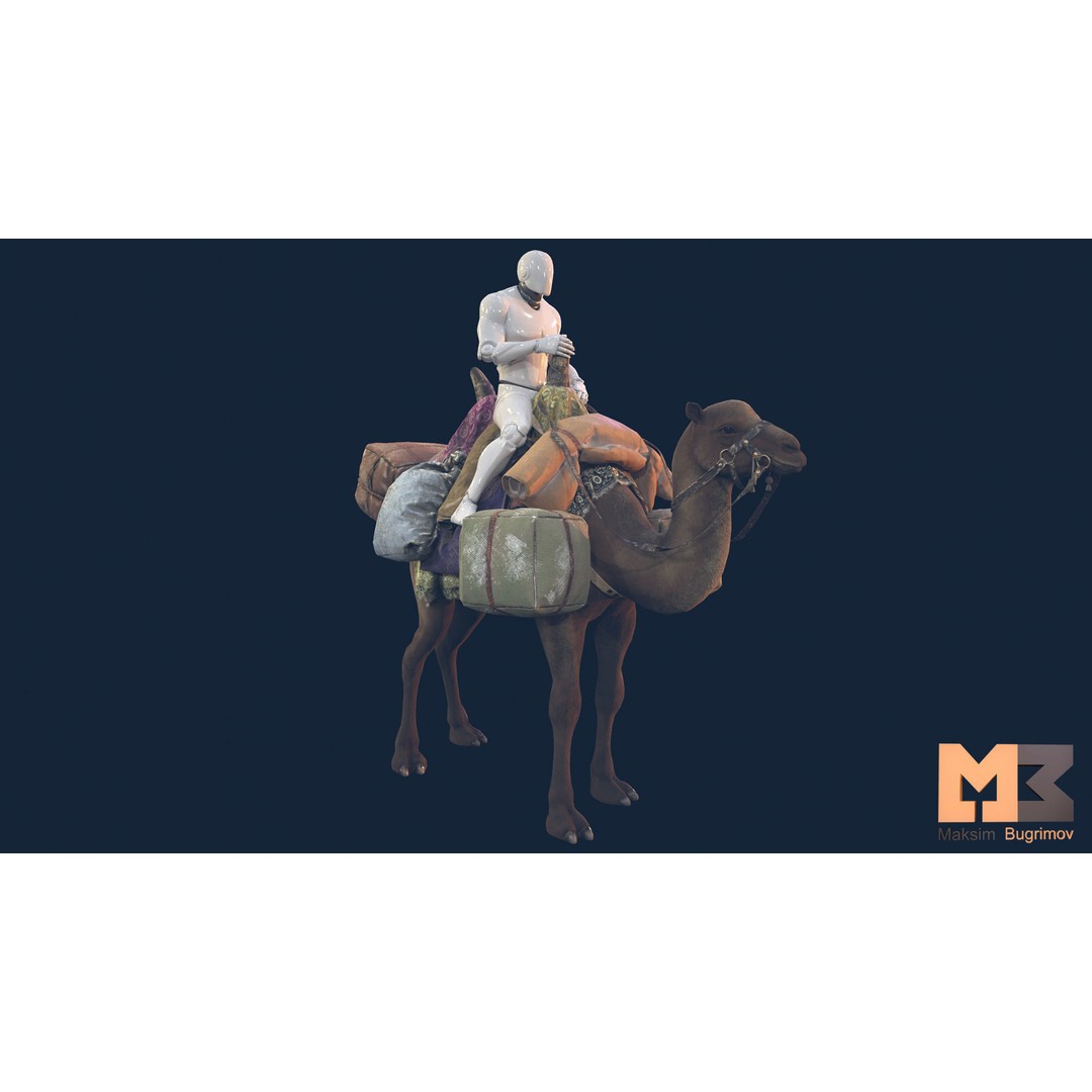 Fantasy Camel 3D Model – Low Poly Game Ready Character, FBX - View 8
