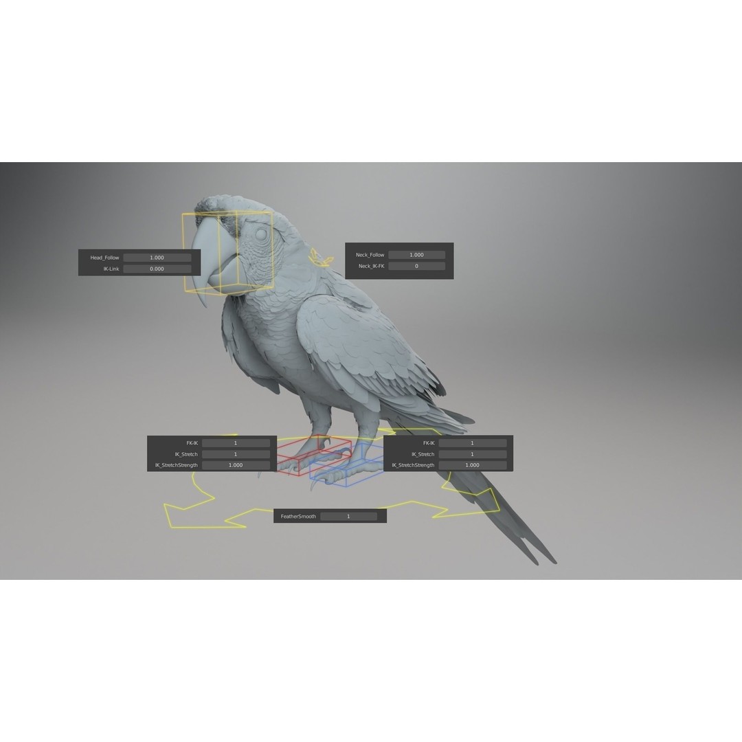 Ara Macao 3D Model – High Poly Rigged Animation with PBR Textures - View 16