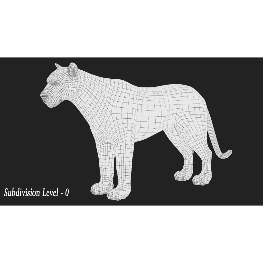 Lion 3D Model – Realistic Fur Animated Rigged Asset, FBX - View 16