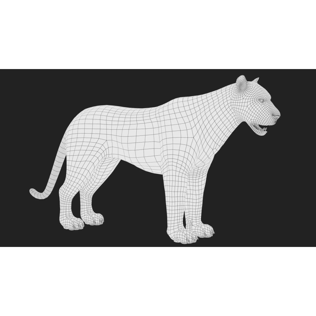 Lion 3D Model – Realistic Fur Animated Rigged Asset, FBX - View 18