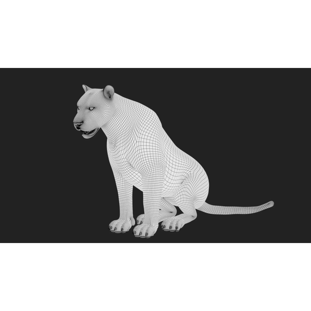 Lion 3D Model – Realistic Fur Animated Rigged Asset, FBX - View 23