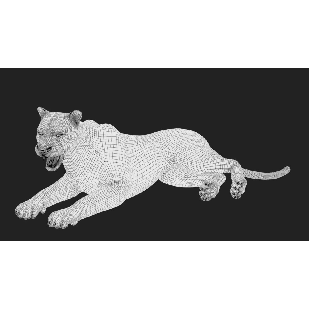 Lion 3D Model – Realistic Fur Animated Rigged Asset, FBX - View 25