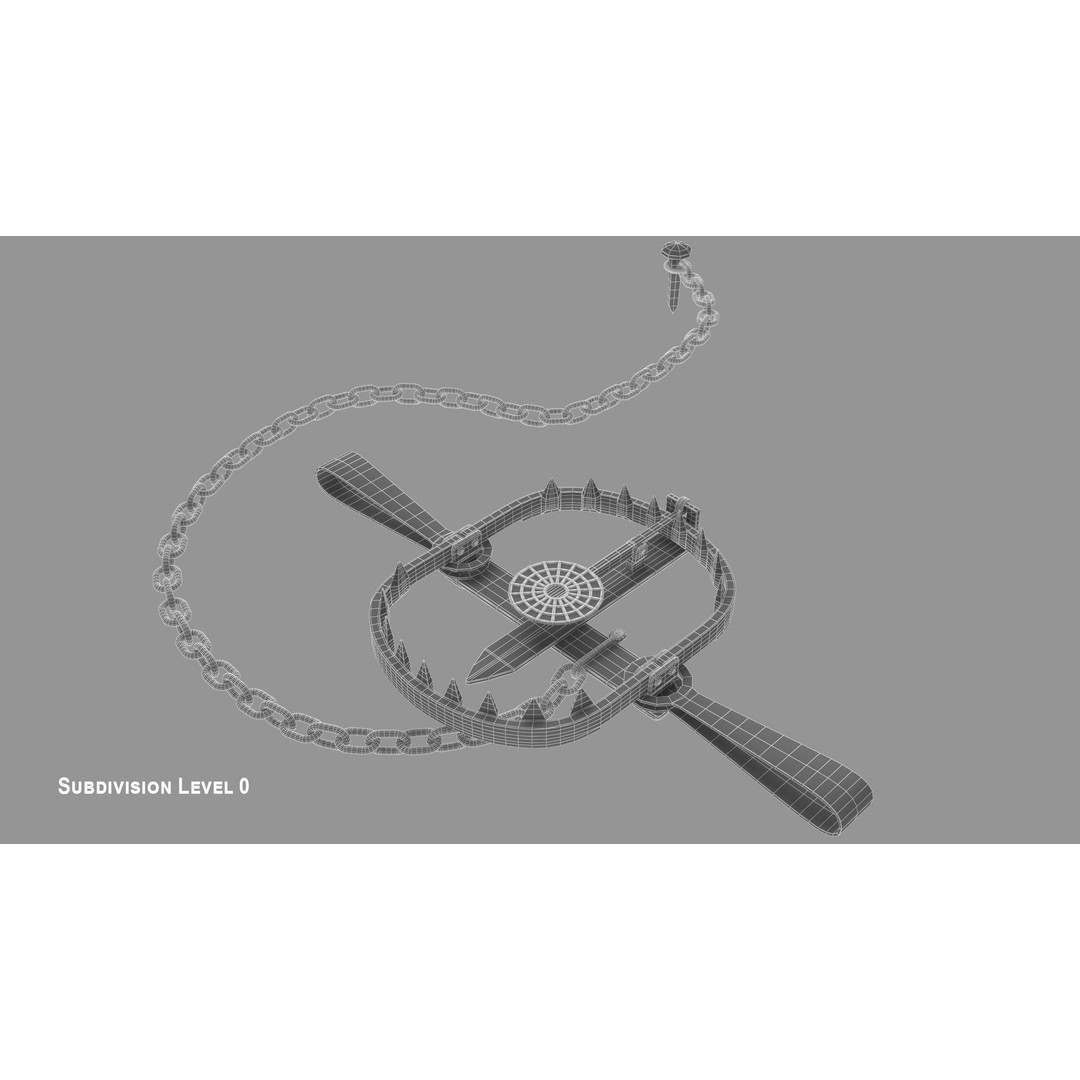 Bear Trap 3D Model – PBR Industrial Tool with Textures, FBX, OBJ - View 11