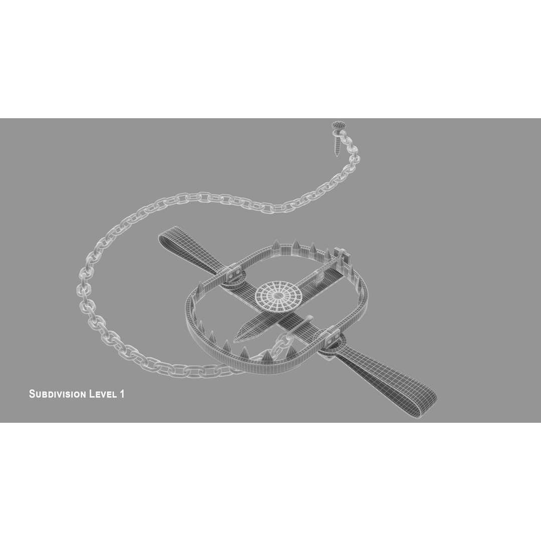 Bear Trap 3D Model – PBR Industrial Tool with Textures, FBX, OBJ - View 12