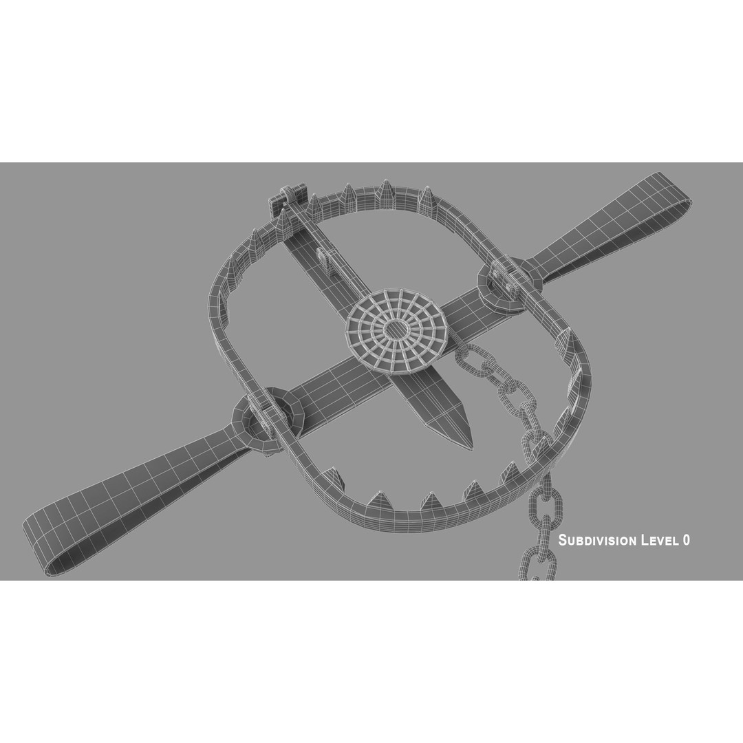 Bear Trap 3D Model – PBR Industrial Tool with Textures, FBX, OBJ - View 13
