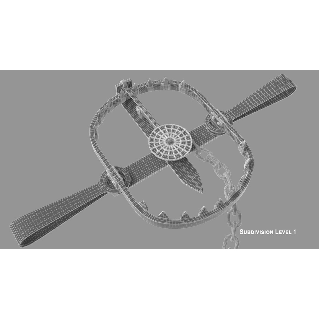 Bear Trap 3D Model – PBR Industrial Tool with Textures, FBX, OBJ - View 14