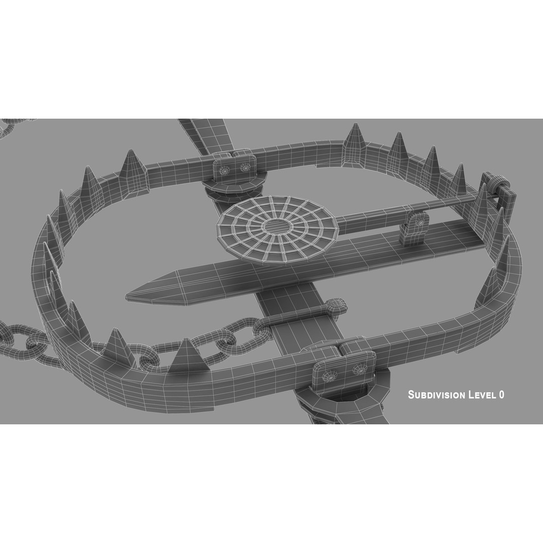 Bear Trap 3D Model – PBR Industrial Tool with Textures, FBX, OBJ - View 17