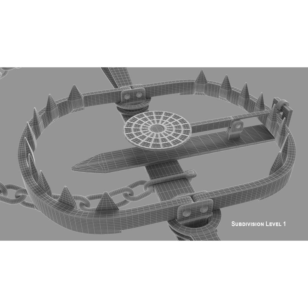 Bear Trap 3D Model – PBR Industrial Tool with Textures, FBX, OBJ - View 18