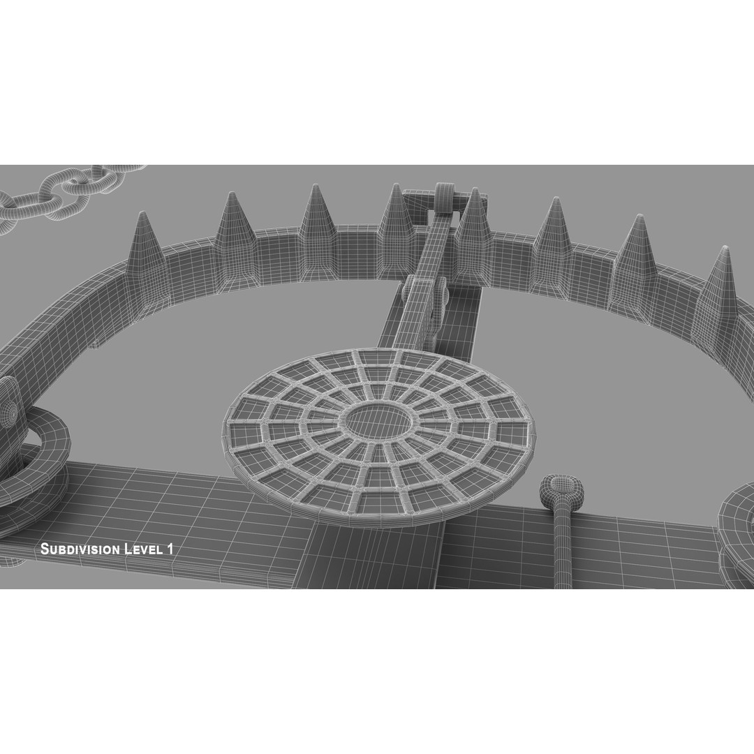 Bear Trap 3D Model – PBR Industrial Tool with Textures, FBX, OBJ - View 20