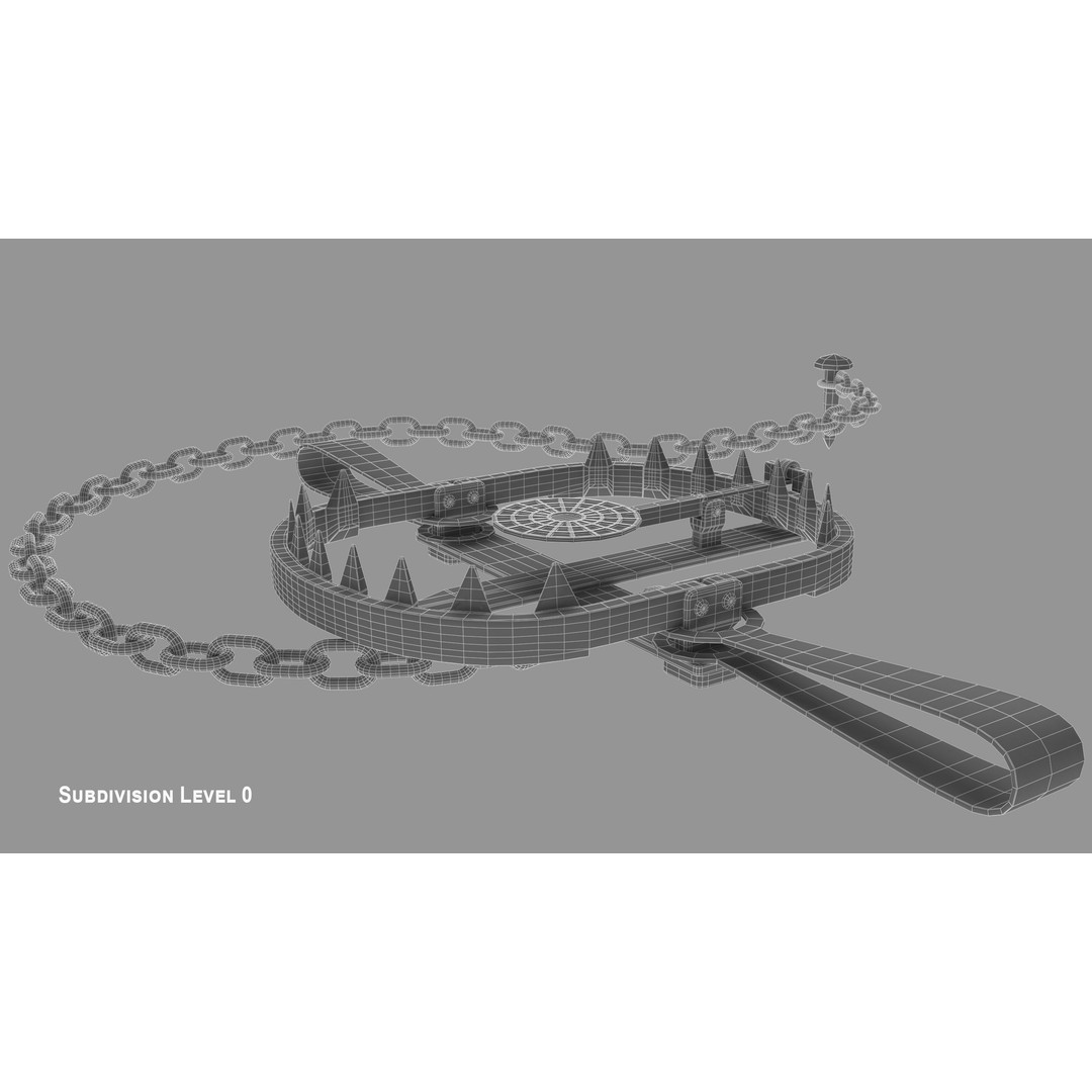 Bear Trap 3D Model – PBR Industrial Tool with Textures, FBX, OBJ - View 21