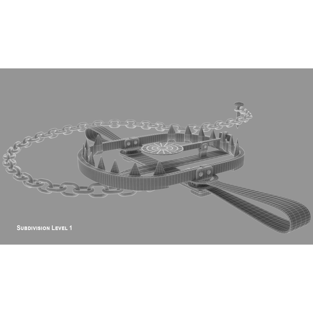 Bear Trap 3D Model – PBR Industrial Tool with Textures, FBX, OBJ - View 22