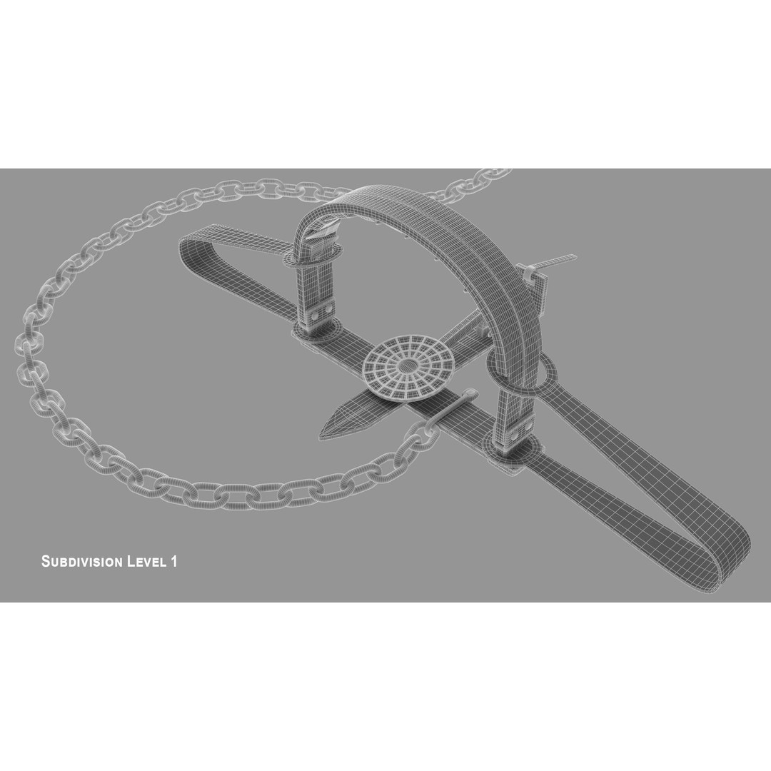 Bear Trap 3D Model – PBR Industrial Tool with Textures, FBX, OBJ - View 24