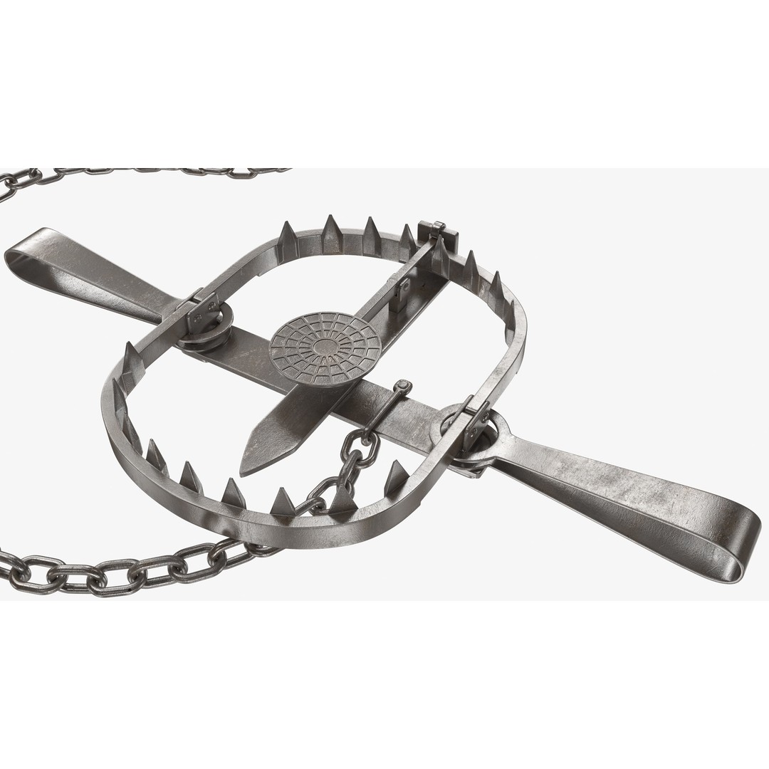 Bear Trap 3D Model – PBR Industrial Tool with Textures, FBX, OBJ - View 4