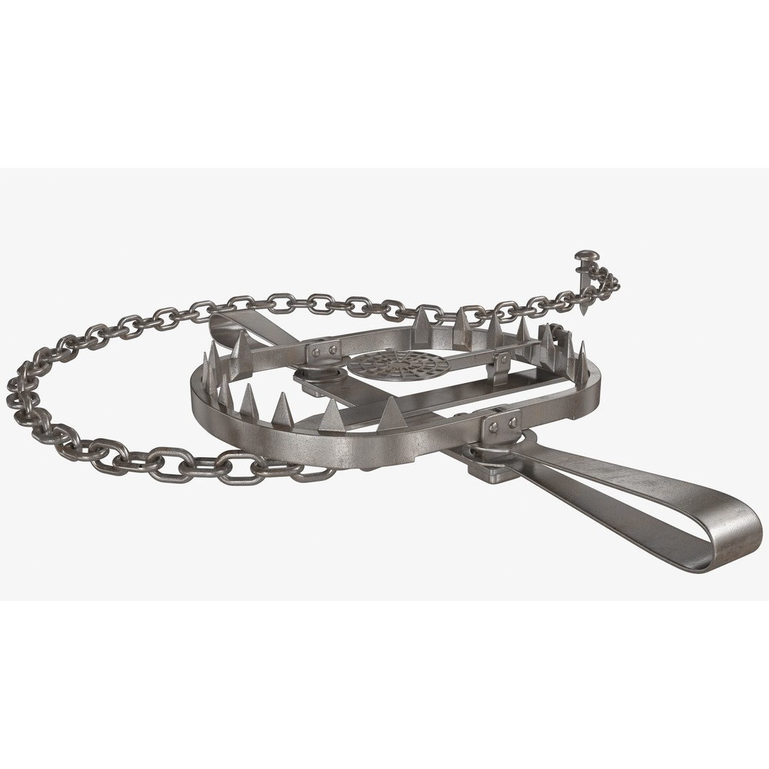 Bear Trap 3D Model – PBR Industrial Tool with Textures, FBX, OBJ - View 5