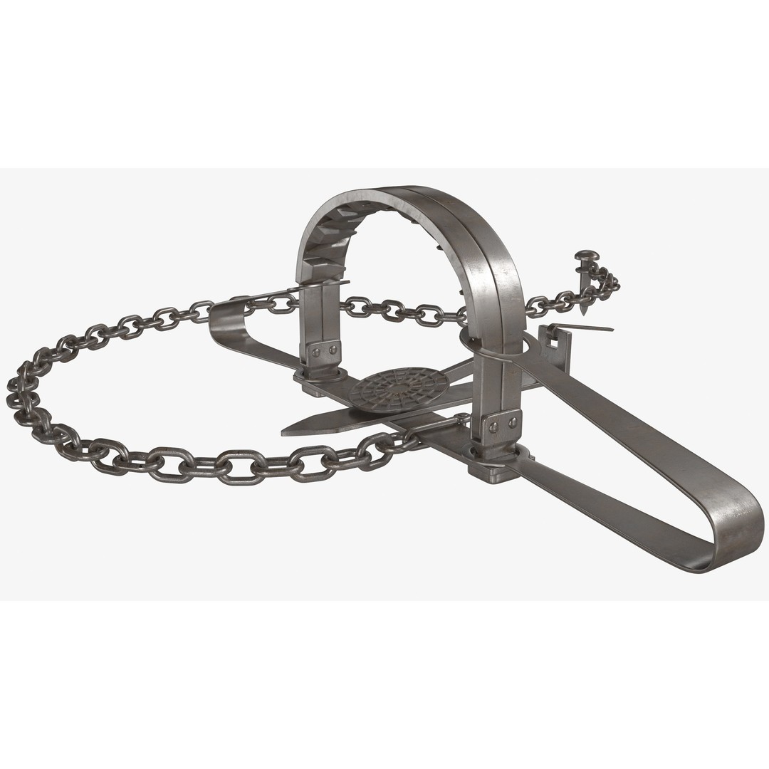 Bear Trap 3D Model – PBR Industrial Tool with Textures, FBX, OBJ - View 6