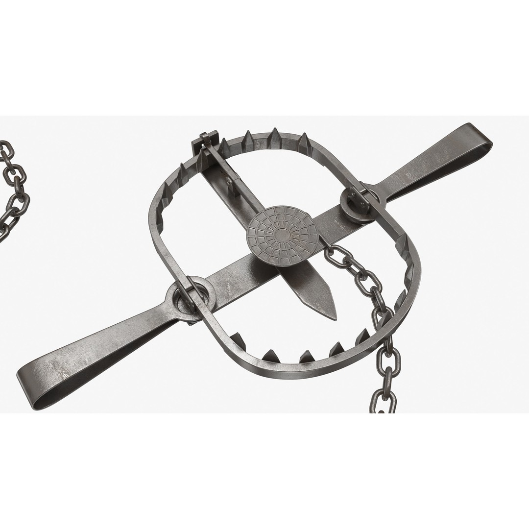 Bear Trap 3D Model – PBR Industrial Tool with Textures, FBX, OBJ - View 7