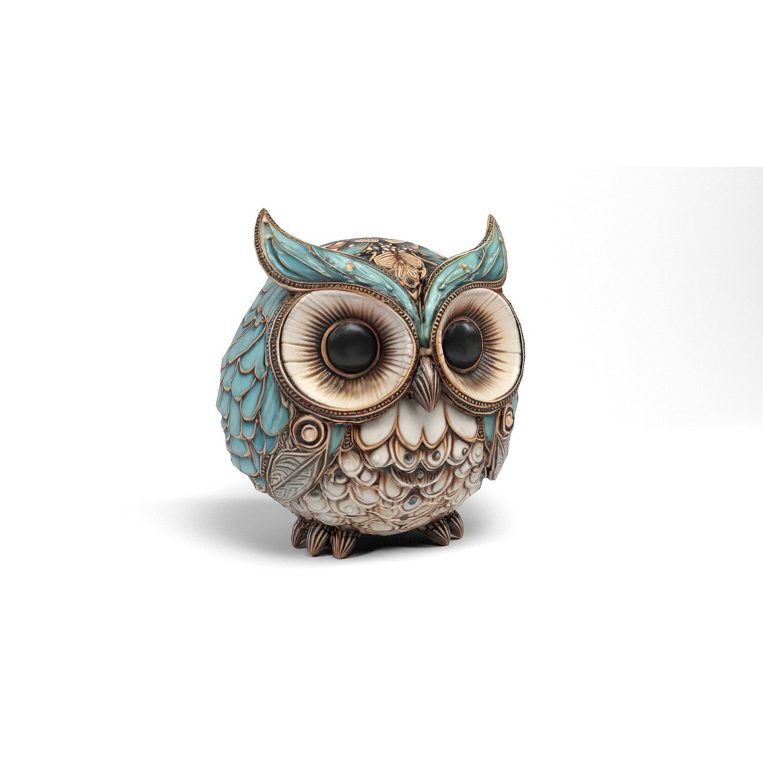 Owls 3D Model – Low Poly Bird Figures, FBX & OBJ Formats - View 10