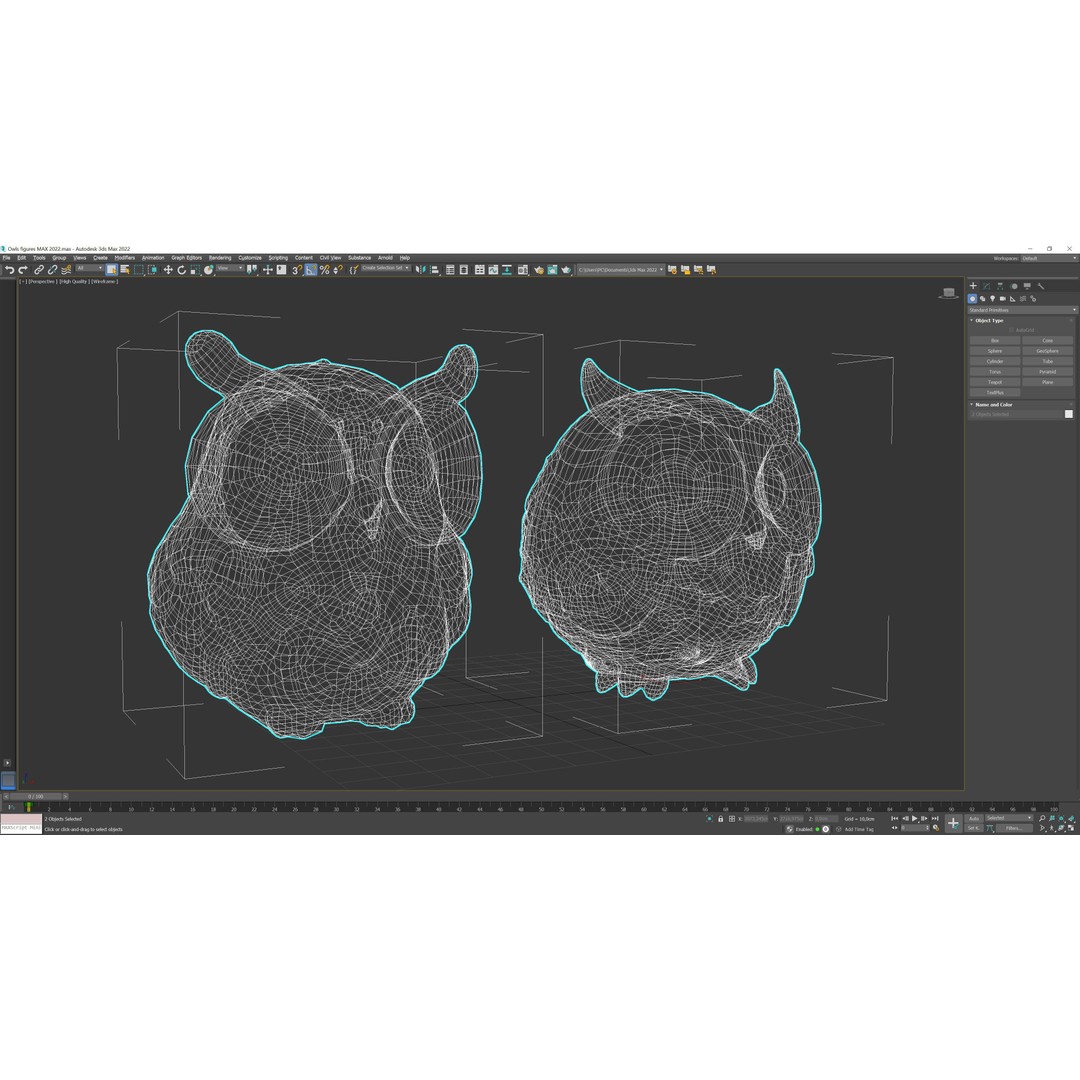 Owls 3D Model – Low Poly Bird Figures, FBX & OBJ Formats - View 13