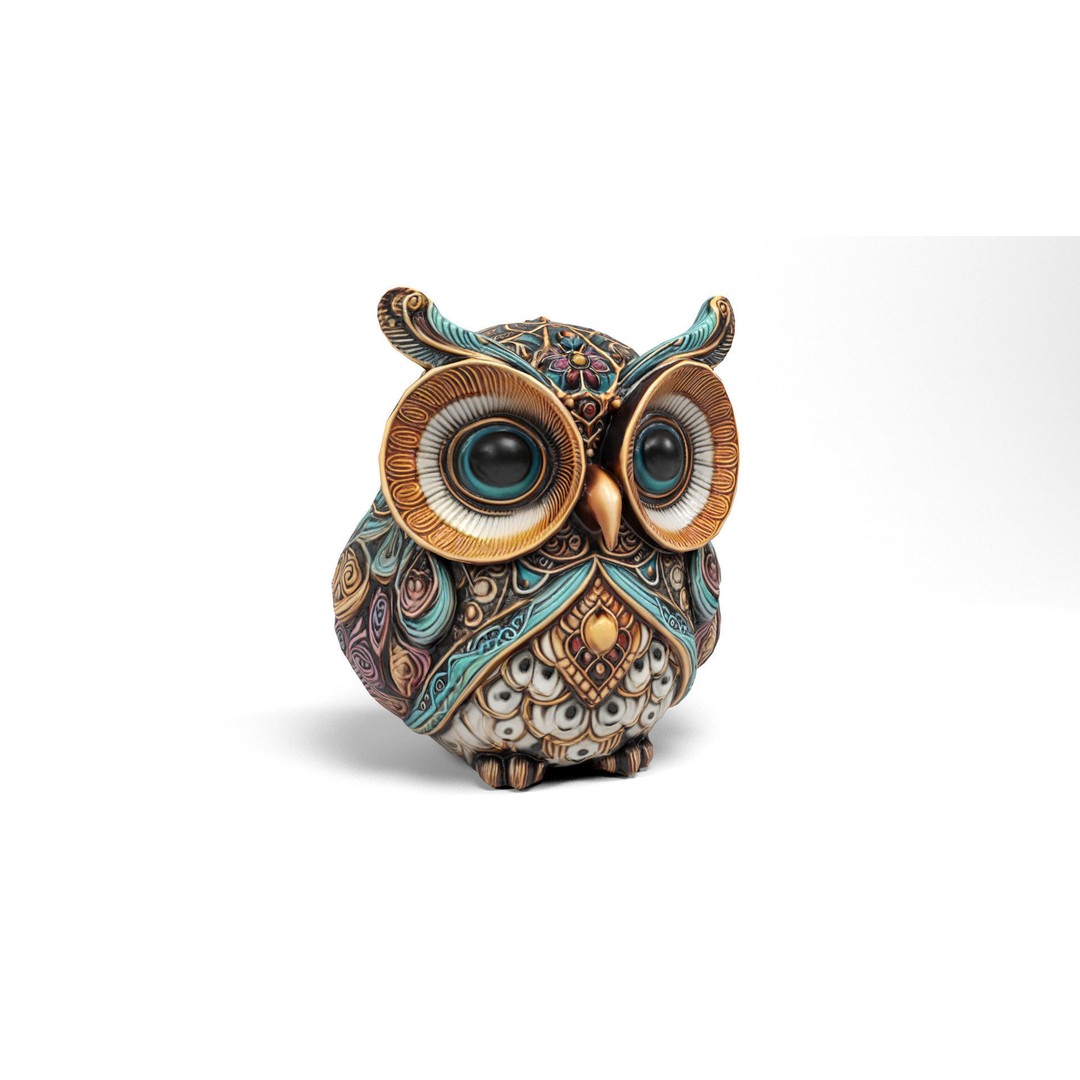 Owls 3D Model – Low Poly Bird Figures, FBX & OBJ Formats - View 9