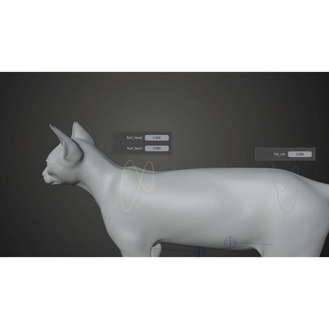 Grey Cat 3D Model – High Poly Animated Rigged Character, Blender - View 14