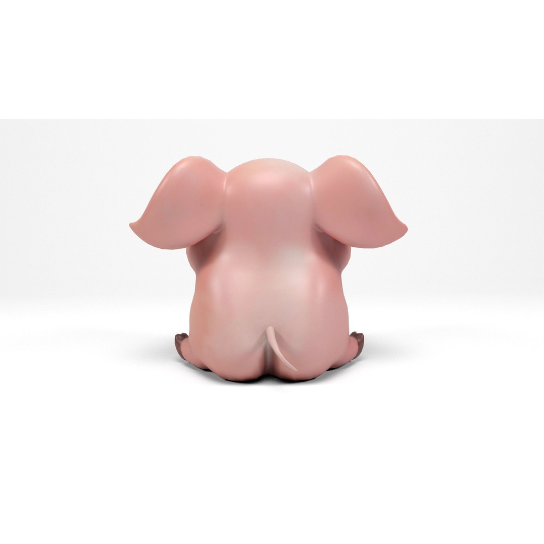 Funny Pig 3D Model – Low Poly Cartoon Character, FBX & OBJ Formats - View 8