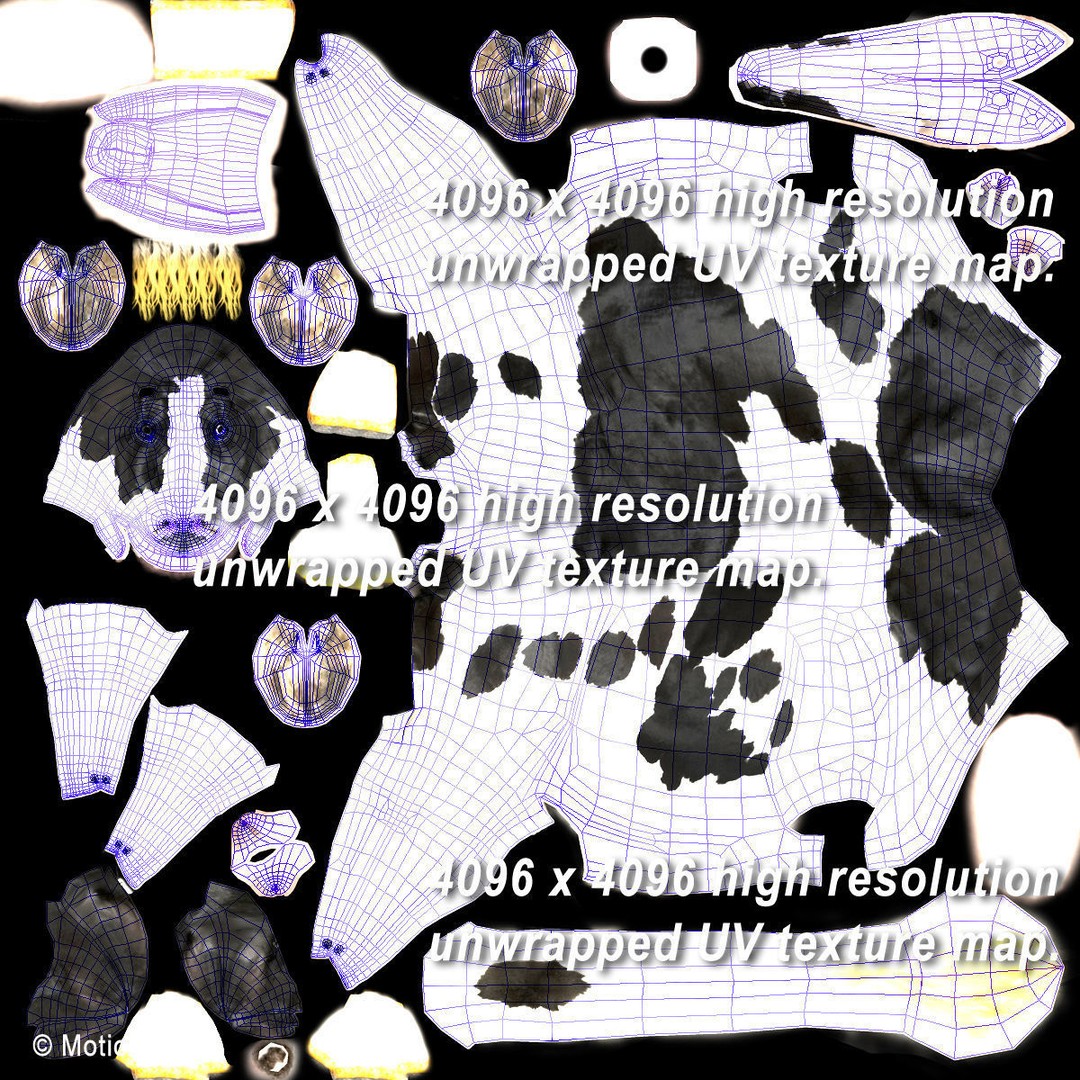 Holstein Cow 3D Model – Photo Realistic Rigged Asset, FBX