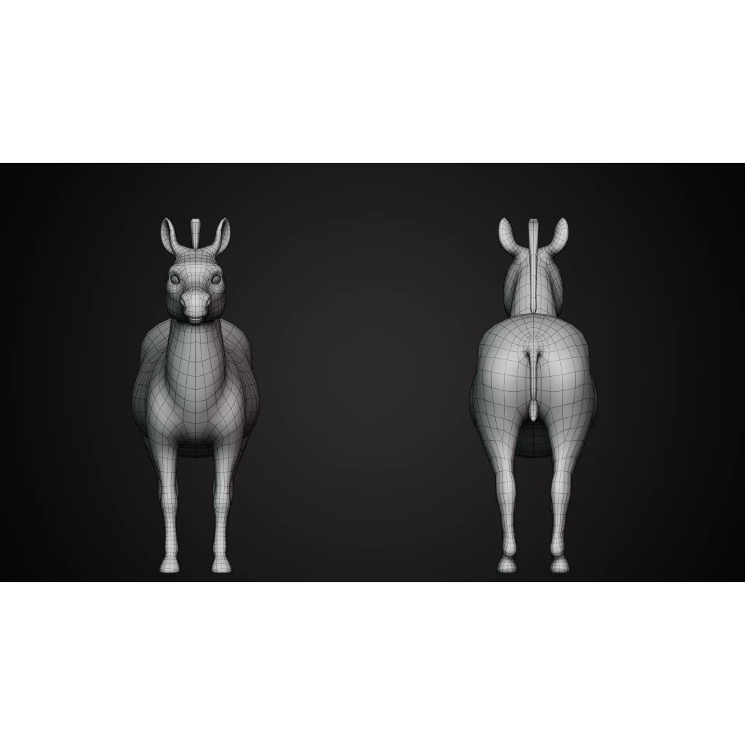 Zebra 3D Model – Stylized Low-Poly Rigged Character for Animation - View 13