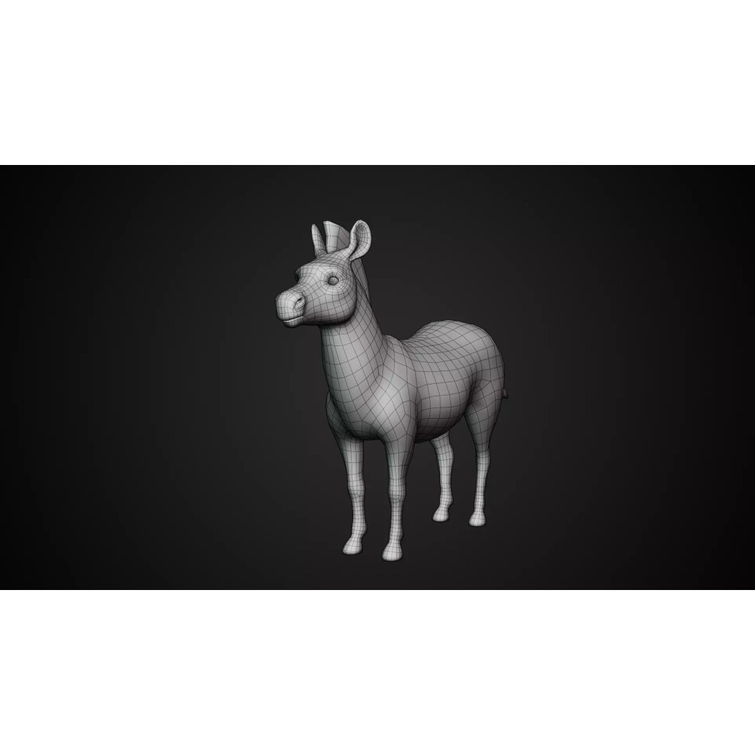 Zebra 3D Model – Stylized Low-Poly Rigged Character for Animation - View 15