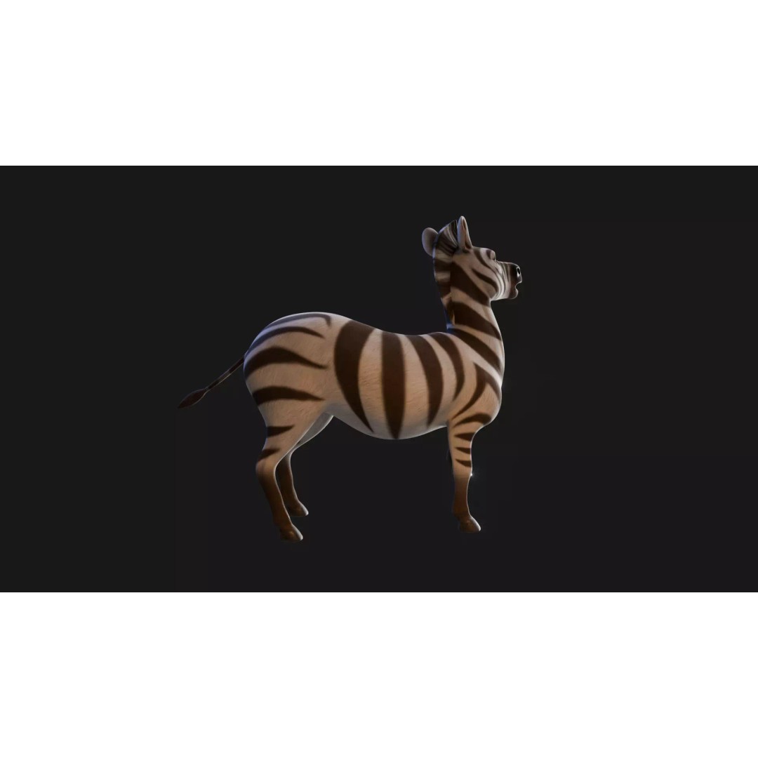 Zebra 3D Model – Stylized Low-Poly Rigged Character for Animation - View 26