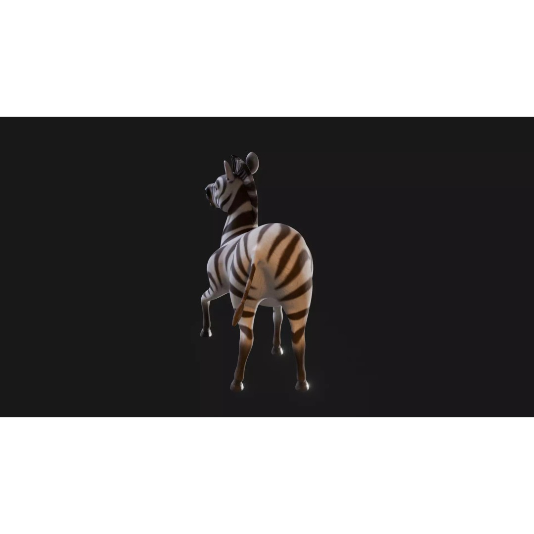 Zebra 3D Model – Stylized Low-Poly Rigged Character for Animation - View 31