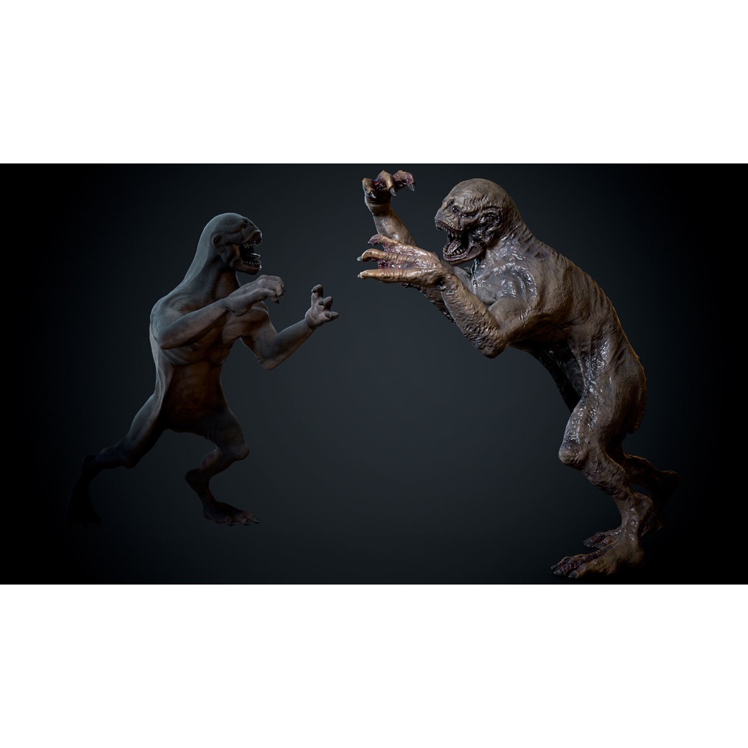 Dog Alien Monster 3D Model – Low Poly Animated Game Asset, FBX - View 4