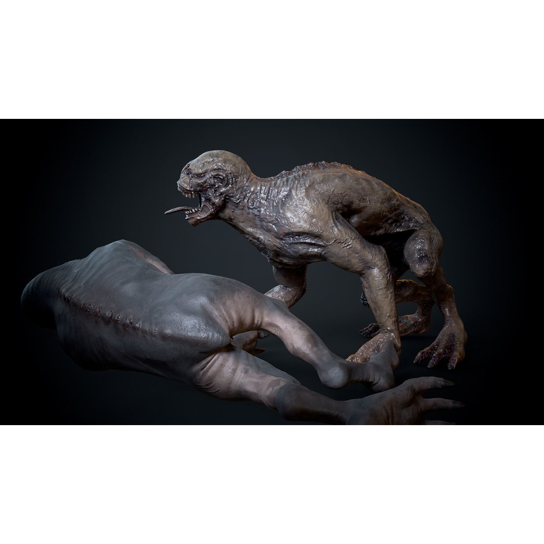 Dog Alien Monster 3D Model – Low Poly Animated Game Asset, FBX - View 5