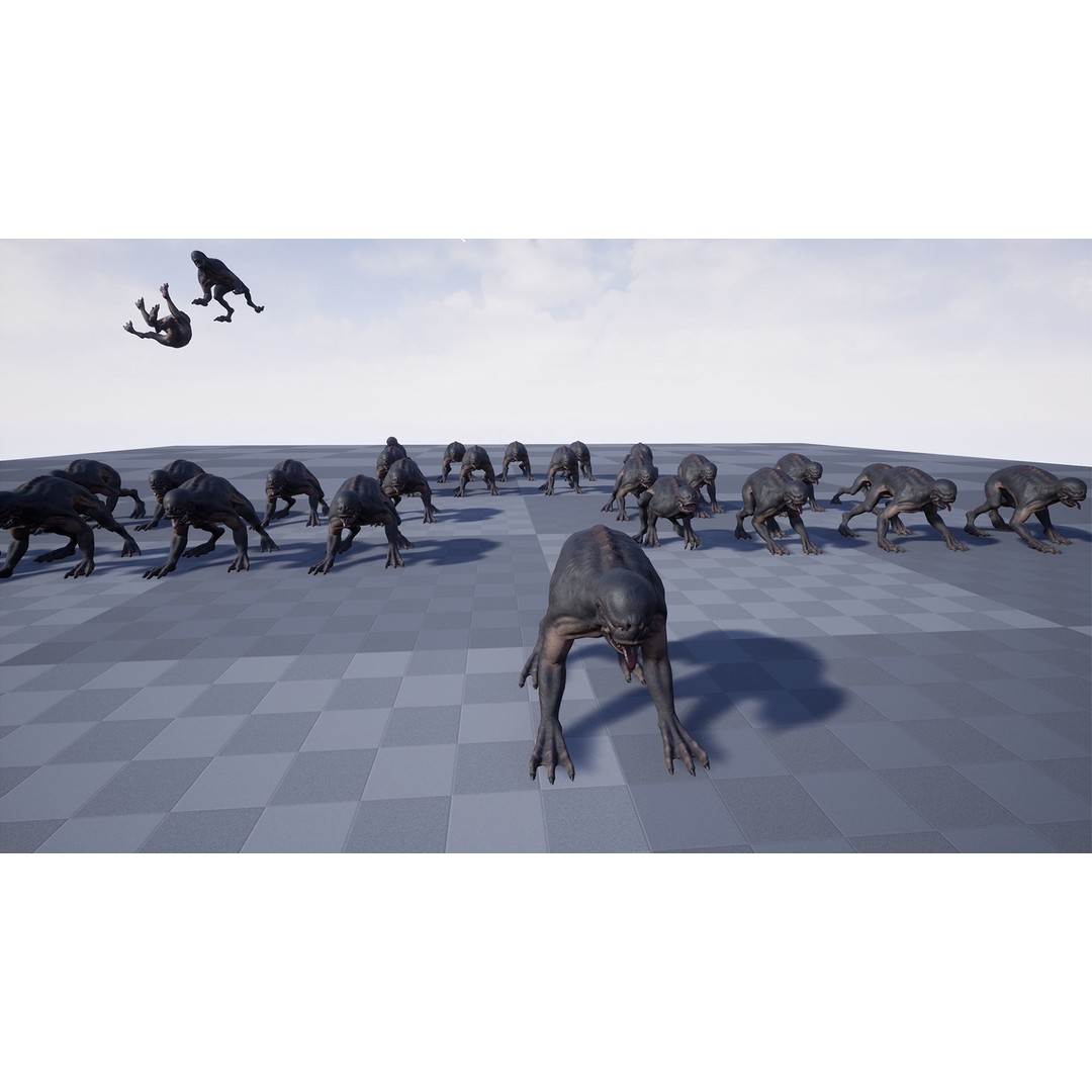 Dog Alien Monster 3D Model – Low Poly Animated Game Asset, FBX - View 7