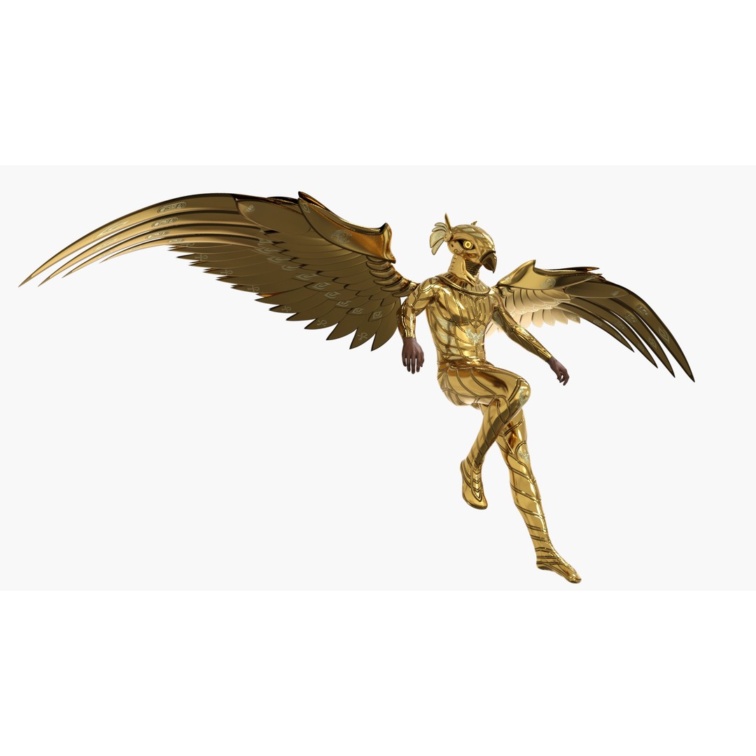 Horus 3D Model – Low Poly Game-Ready Character with PBR Textures - View 11