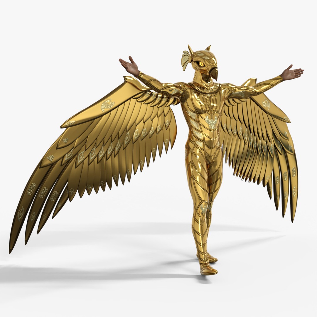 Horus 3D Model – Low Poly Game-Ready Character with PBR Textures - View 14