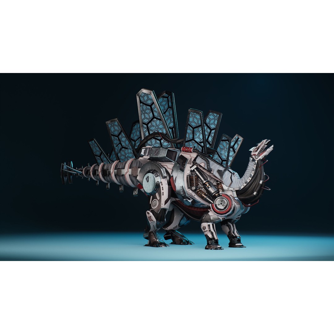 Sci-Fi Dinosaur 3D Model – Low Poly Character with Animations, FBX - View 5