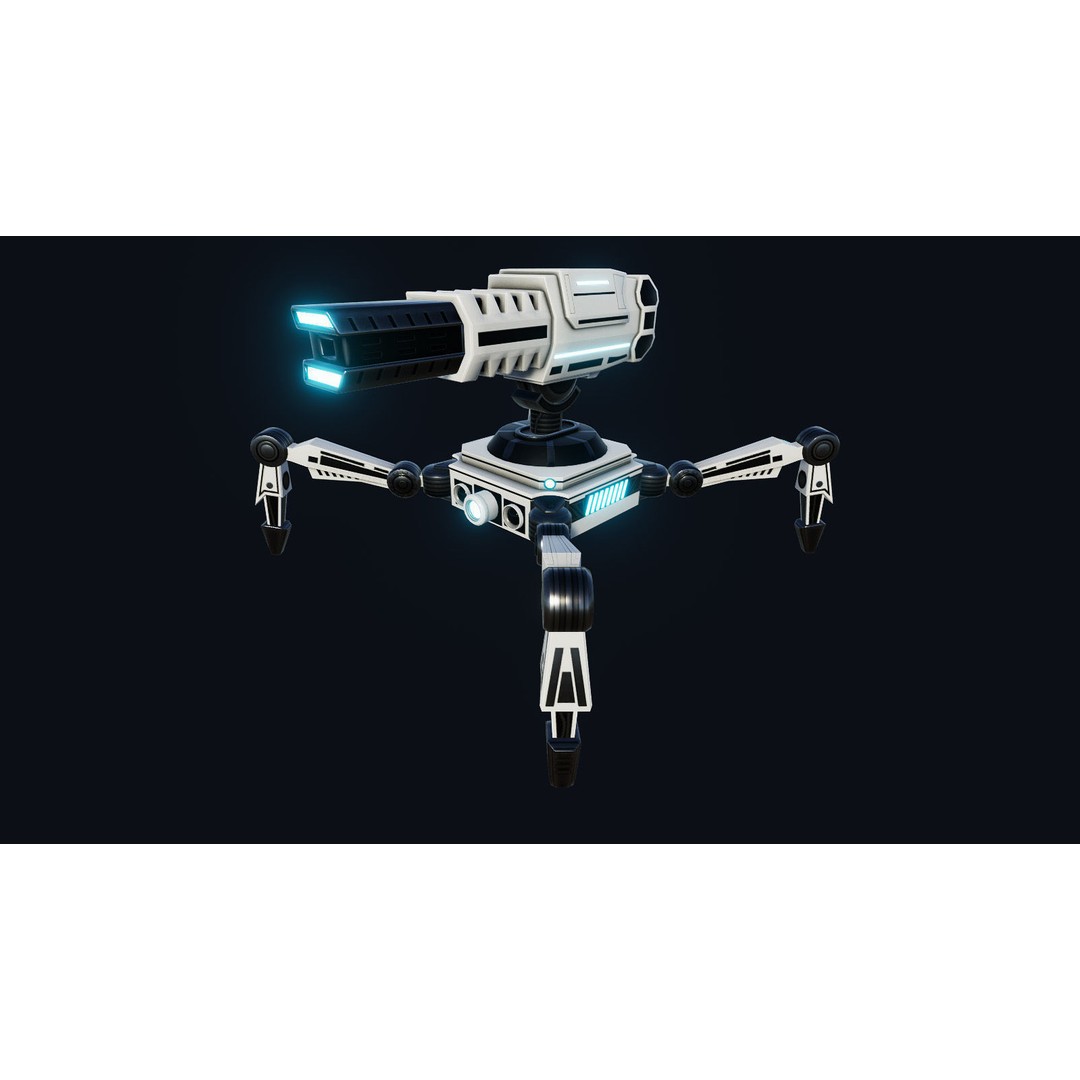 Spider Robot 3D Model – Low Poly Rigged Animated Asset, FBX - View 10