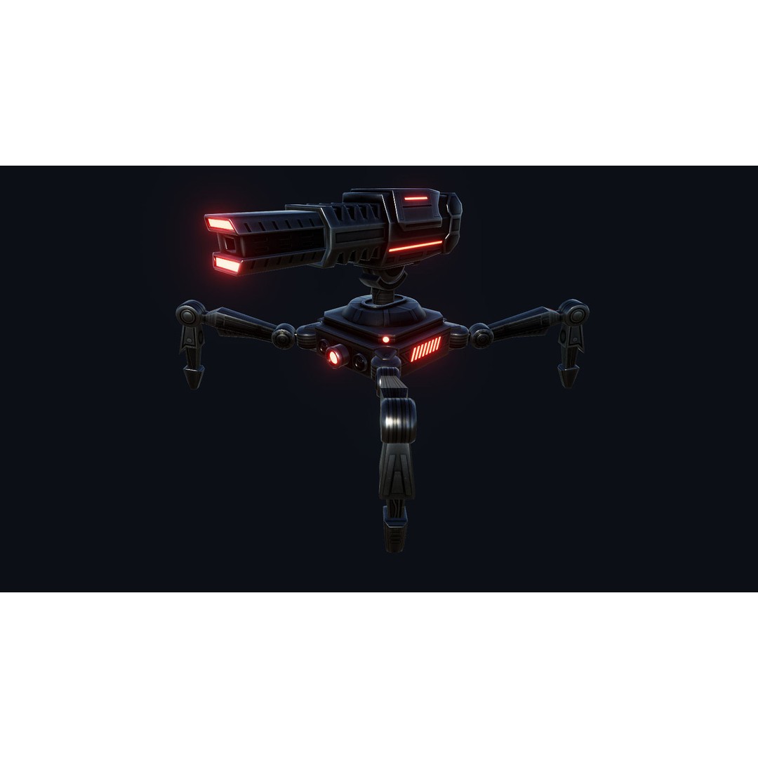 Spider Robot 3D Model – Low Poly Rigged Animated Asset, FBX - View 11