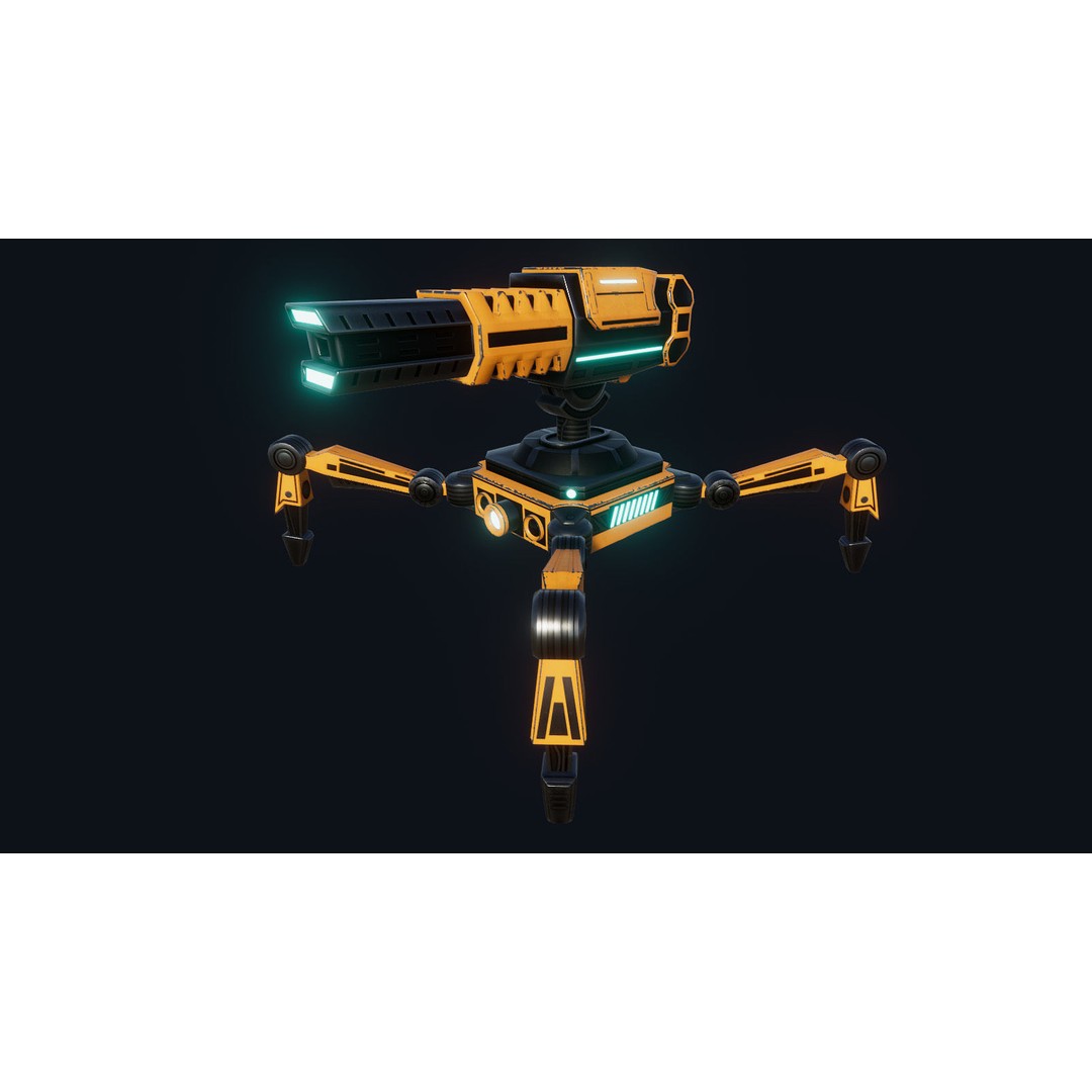 Spider Robot 3D Model – Low Poly Rigged Animated Asset, FBX - View 12