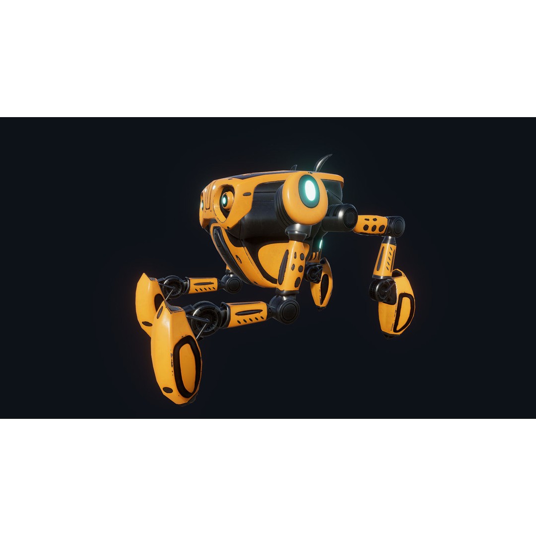 Spider Robot 3D Model – Low Poly Rigged Animated Asset, FBX - View 16
