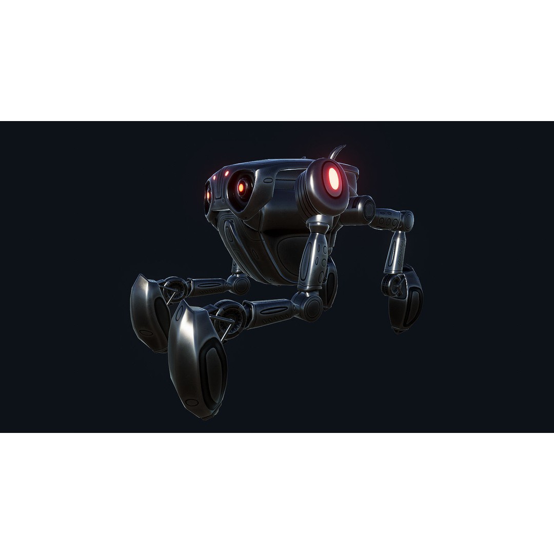 Spider Robot 3D Model – Low Poly Rigged Animated Asset, FBX - View 17
