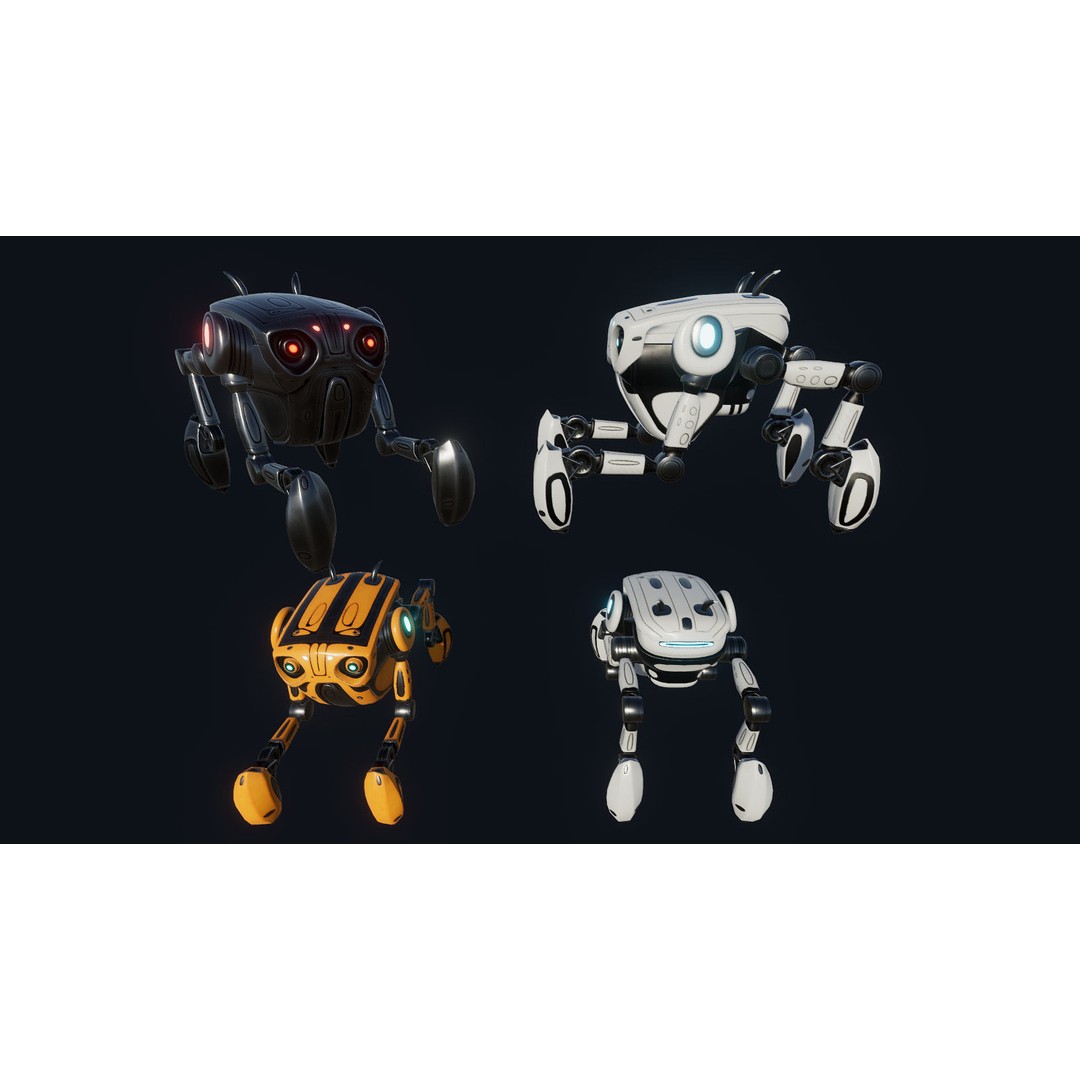 Spider Robot 3D Model – Low Poly Rigged Animated Asset, FBX - View 6