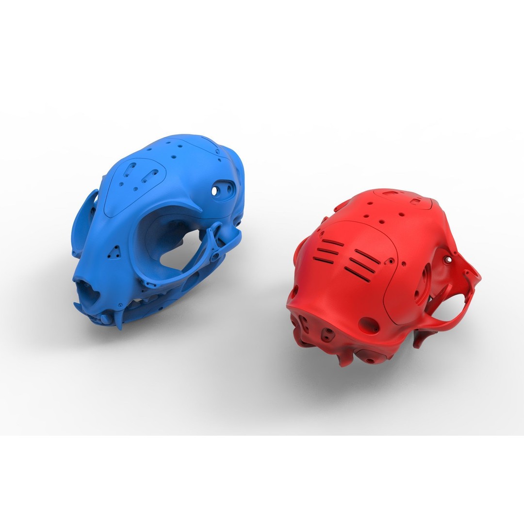 Cyborg Cat Skull 3D Model – High Poly Sci-Fi Character, FBX, OBJ - View 18
