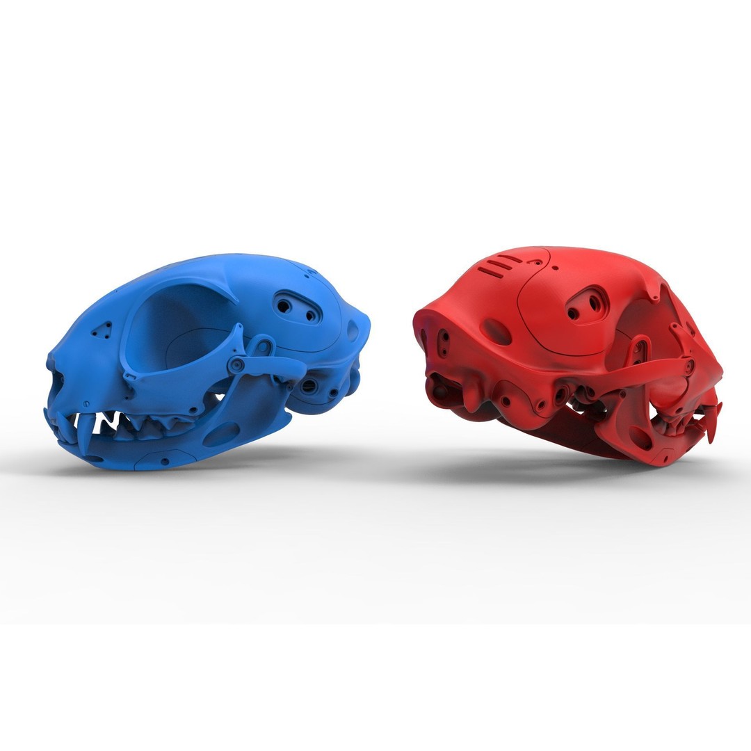 Cyborg Cat Skull 3D Model – High Poly Sci-Fi Character, FBX, OBJ - View 19