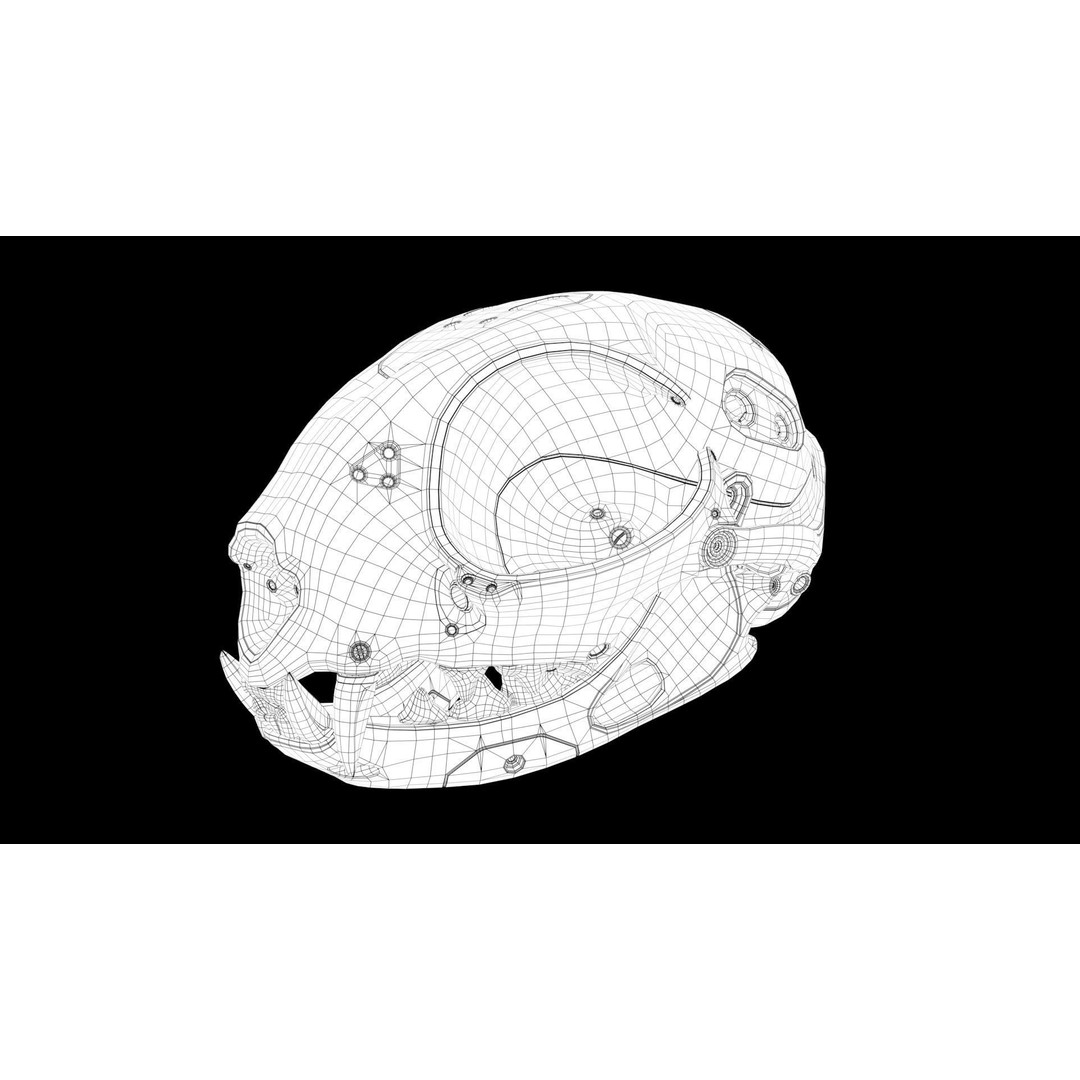 Cyborg Cat Skull 3D Model – High Poly Sci-Fi Character, FBX, OBJ - View 25