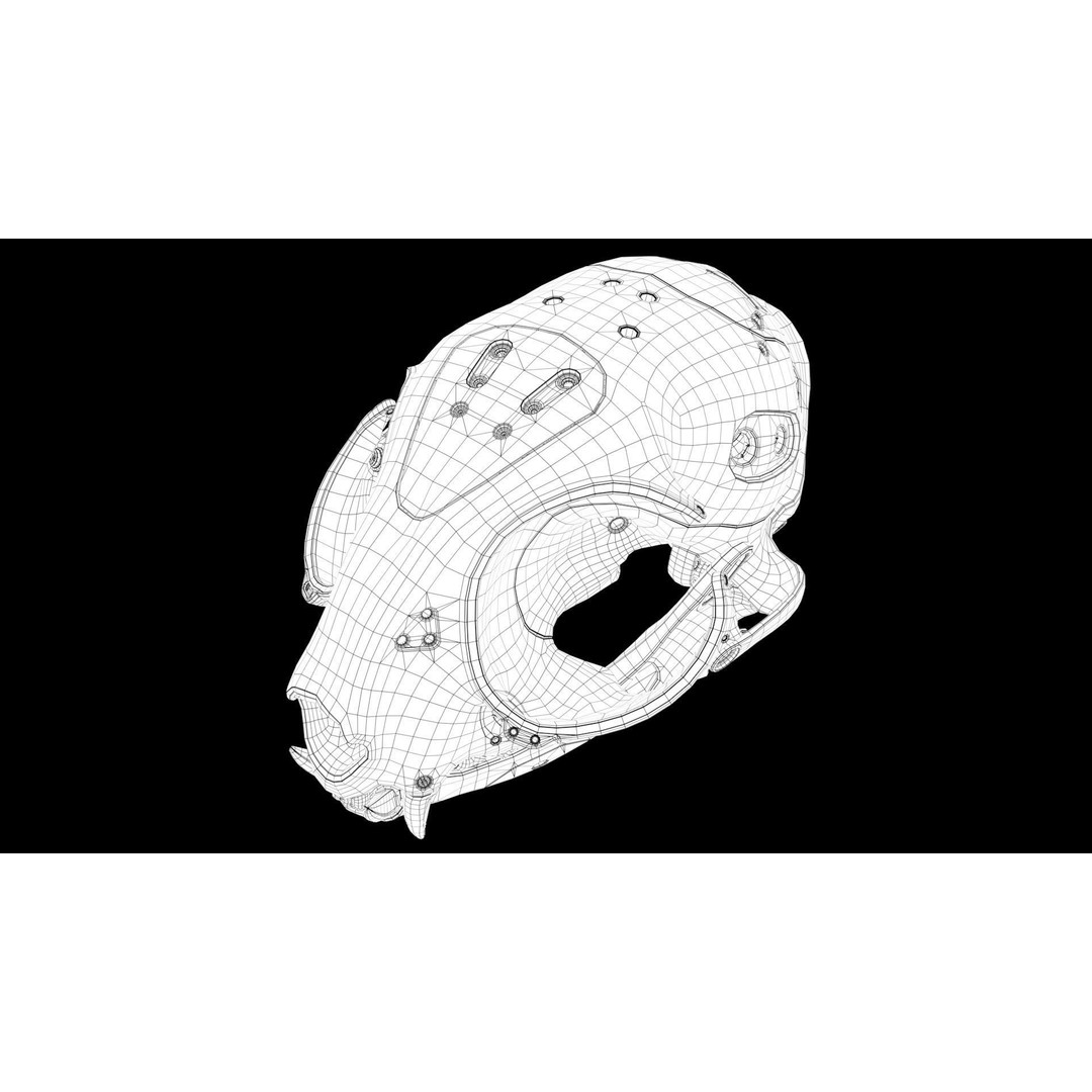 Cyborg Cat Skull 3D Model – High Poly Sci-Fi Character, FBX, OBJ - View 30